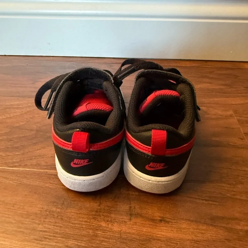 Kids Nike Court Borough Red and Black Sneakers-Size 8